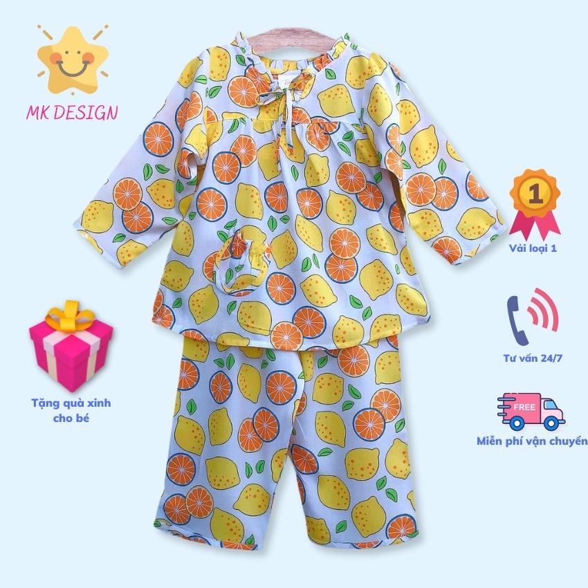 COMBO 3 Bộ quần áo Tole lanh cho bé gái MK Design, Mẫu quần dài, tay dài, Đủ Size cho bé 5-35kg, Chất vải tolel lanh loại 1 mềm, mịn, mát, họa tiết dễ thương, Hàng Việt Nam, tặng kèm quà xinh cho bé