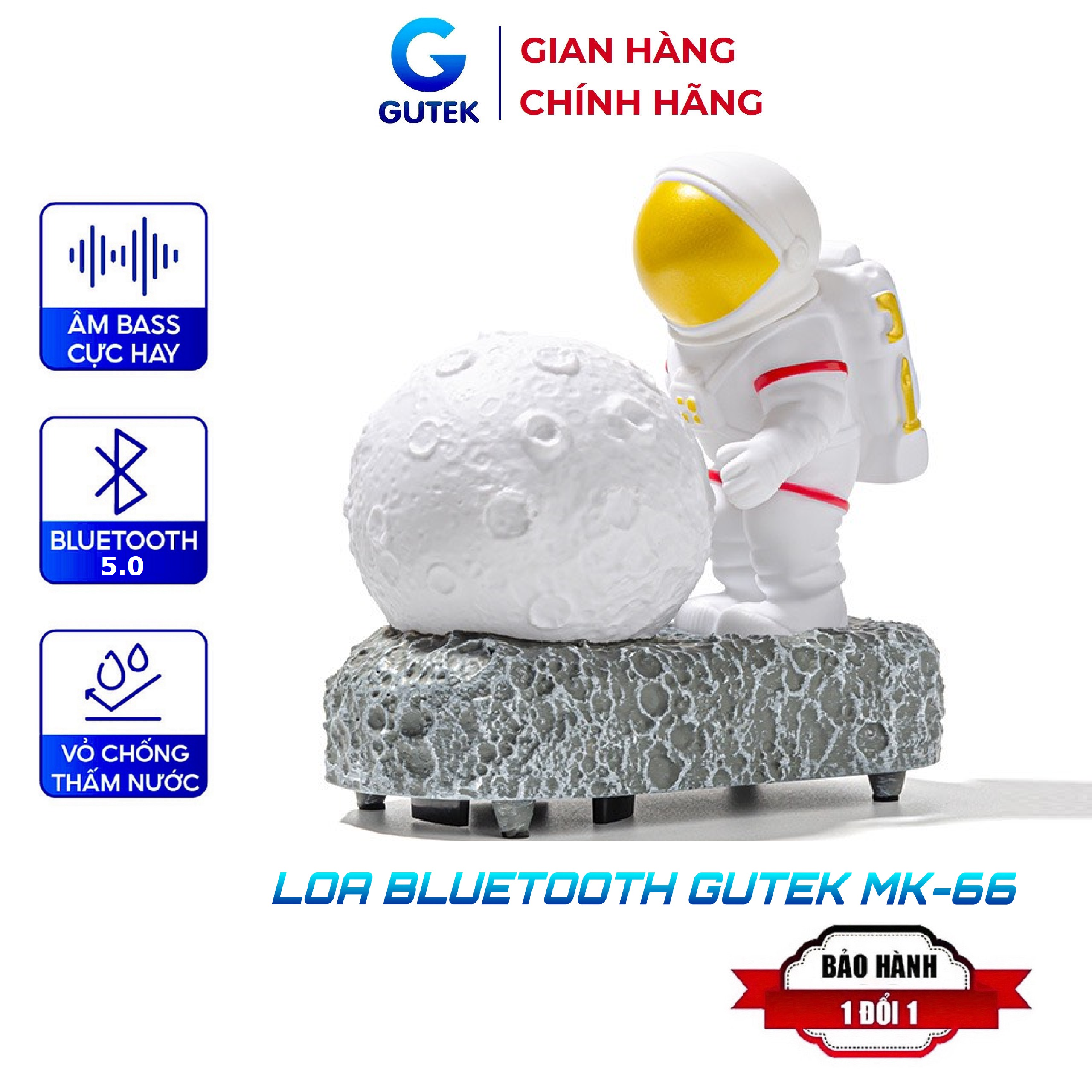 Bluetooth speaker mini Gutek MK66 v5.0 figure astronaut wireless music
