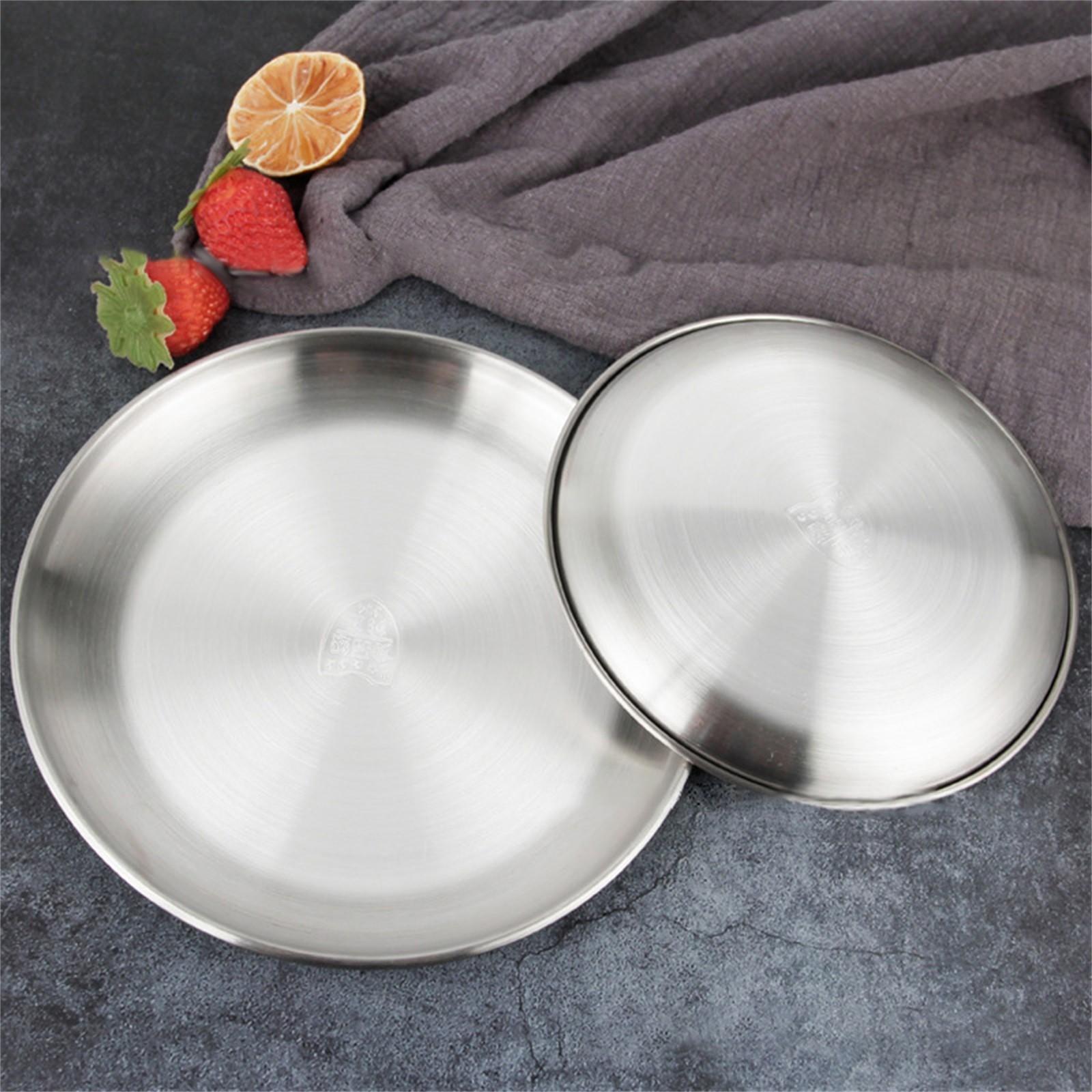 Combo 5 đĩa inox màu bạc đựng đồ ăn, trái cây, các loại hạt, mứt kẹo tết đa năng dạng đĩa nông bo tròn xung quanh, thiết kế mang tính thẩm mỹ cao với nhiều kích cỡ từ to đến nhỏ - HÀNG XUẤT ĐỨC SIÊU XỊN ZWILLING
