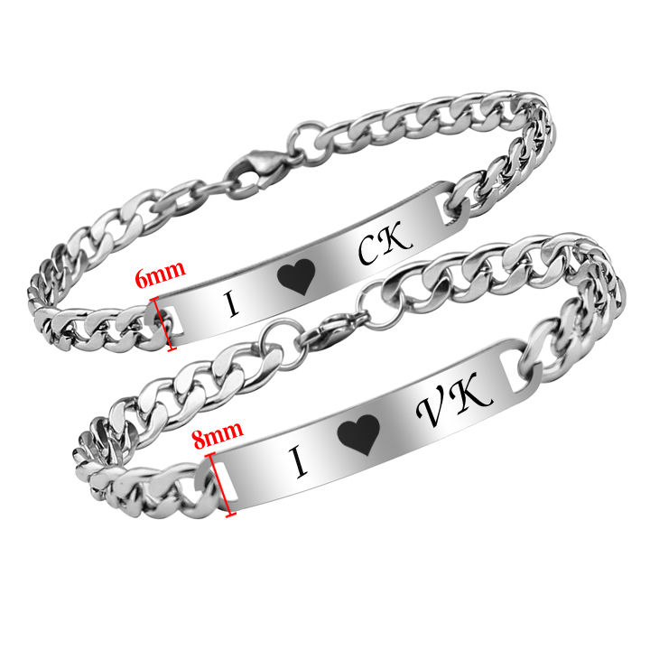 Lắc tay cặp đôi i love ck vk cvt008 không đen không gỉ sét