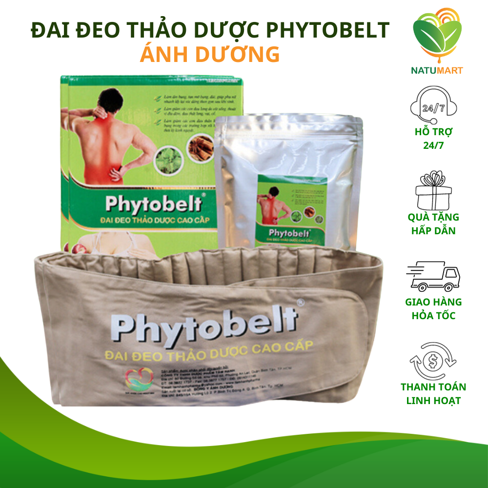 Đai đeo thảo dược cao cấp Phytobelt trị liệu vai cột sống đau lưng thoát vị đĩa đệm đau xương khớp NATUMART