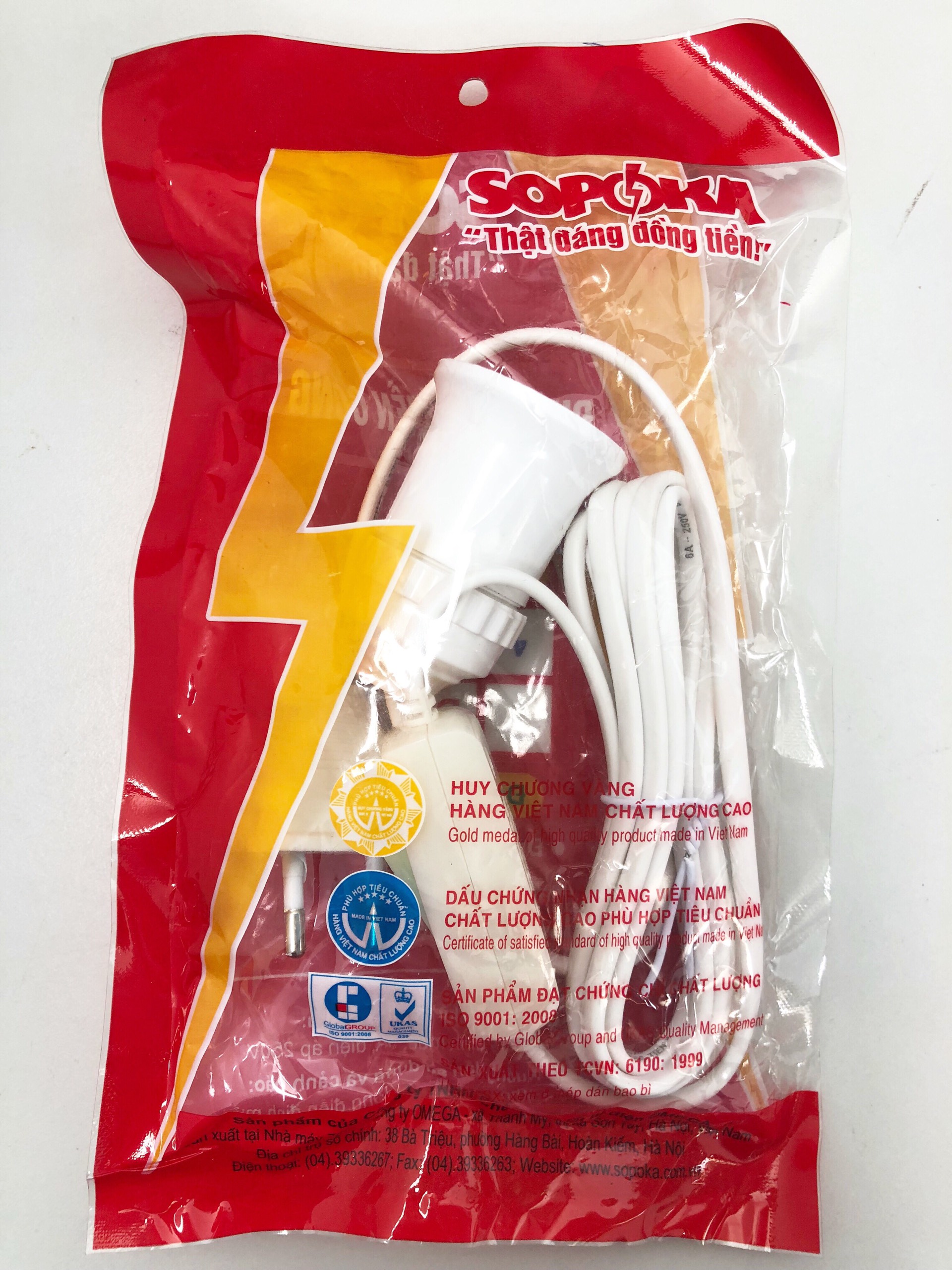 Đuôi đèn liền công tắc Sopoka DS6, DS7, đuôi đèn, phích cắm, dây điện, công tắc, công tắc điện, phích cắm điện, công tắc đèn, chui cắm điện, đui đèn, chuôi đèn