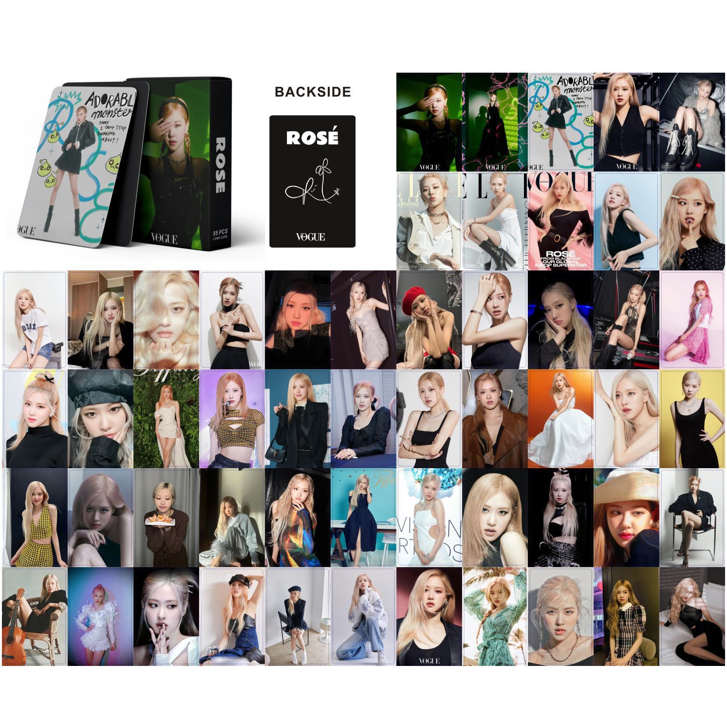 Set 55 lomo card blackpink rose vogue 2023