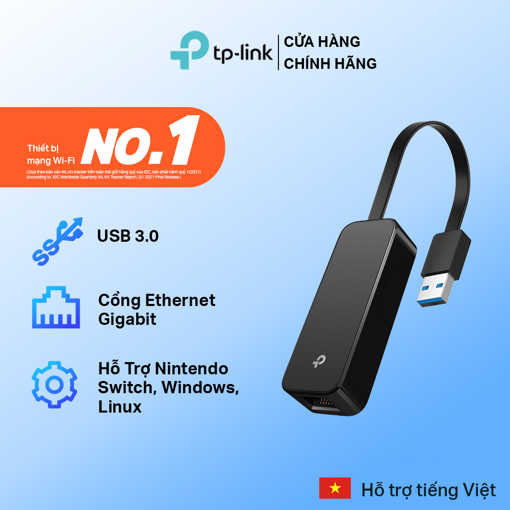Bộ chuyển đổi mạng usb 3.0 sang ethernet tp-link ue306 tốc độ gigabit 1000mbps