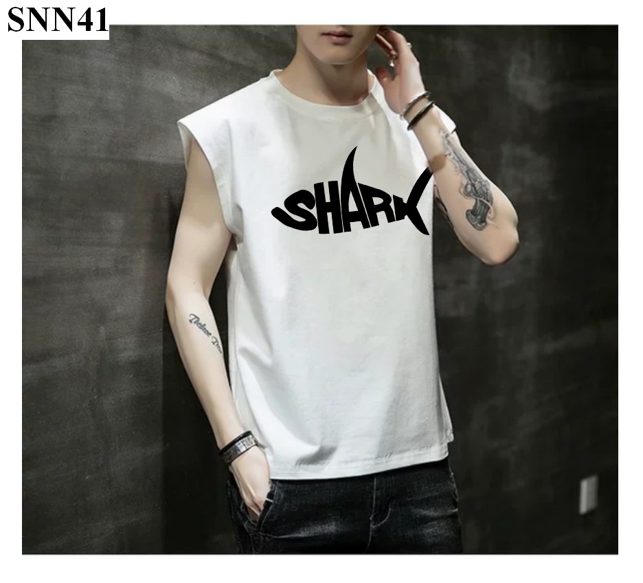Áo thun ba lỗ in họa tiết cá shark bán cực hot - snn41