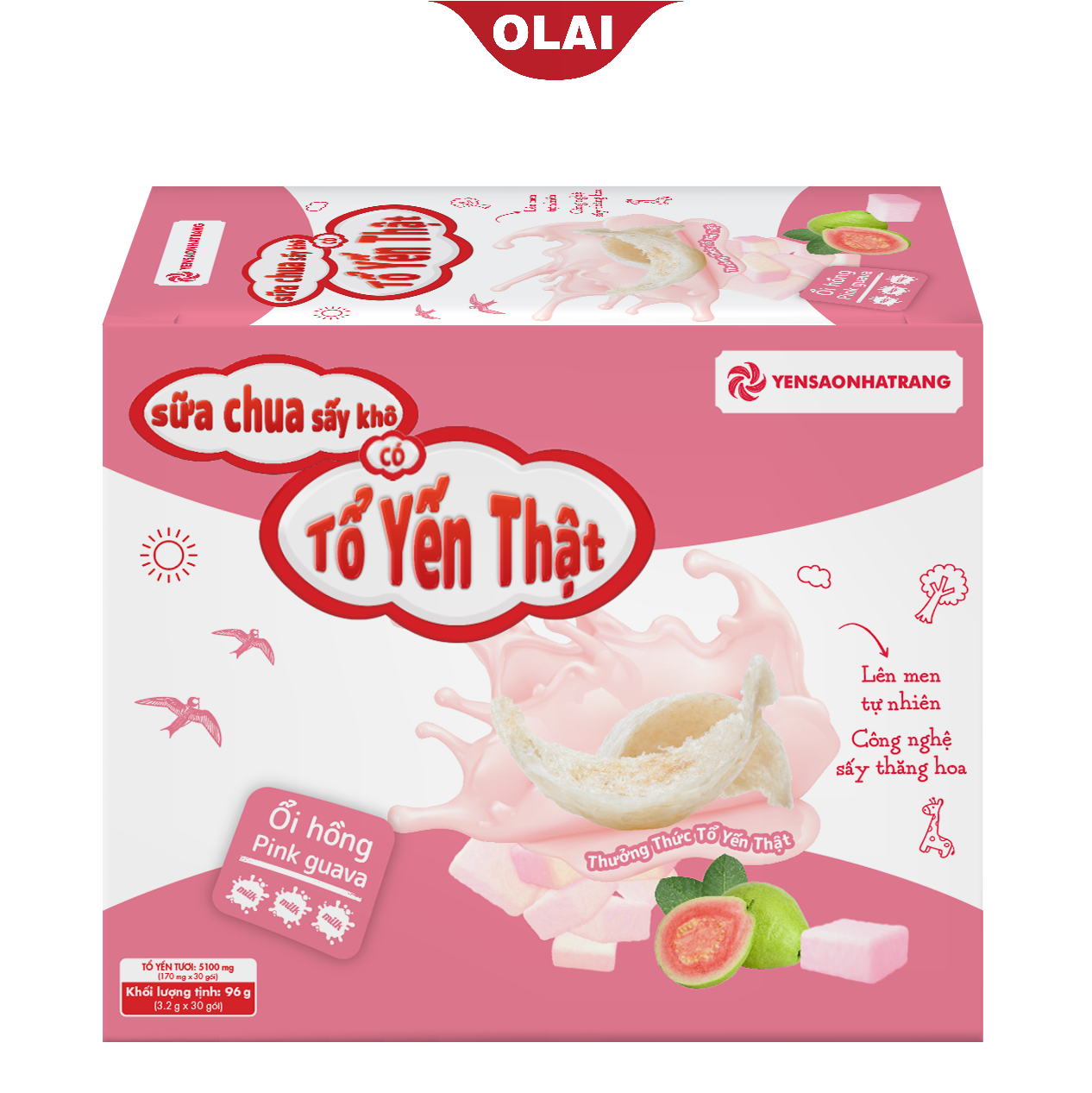 Sữa chua sấy khô Yến sào vị Dưa lưới và Ổi Hồng 120 viên
