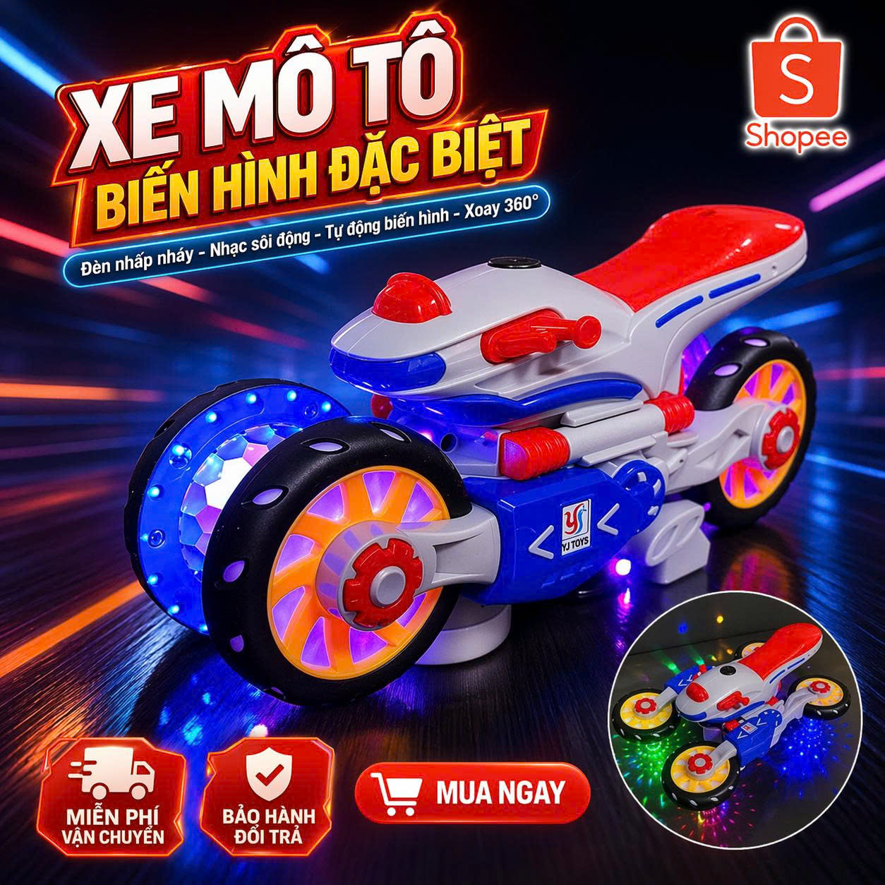 Toy Cars for Children with Led Lights and Sound – Many Models of Electric Cars, Motorcycles, Robots, Construction Vehicles - 5