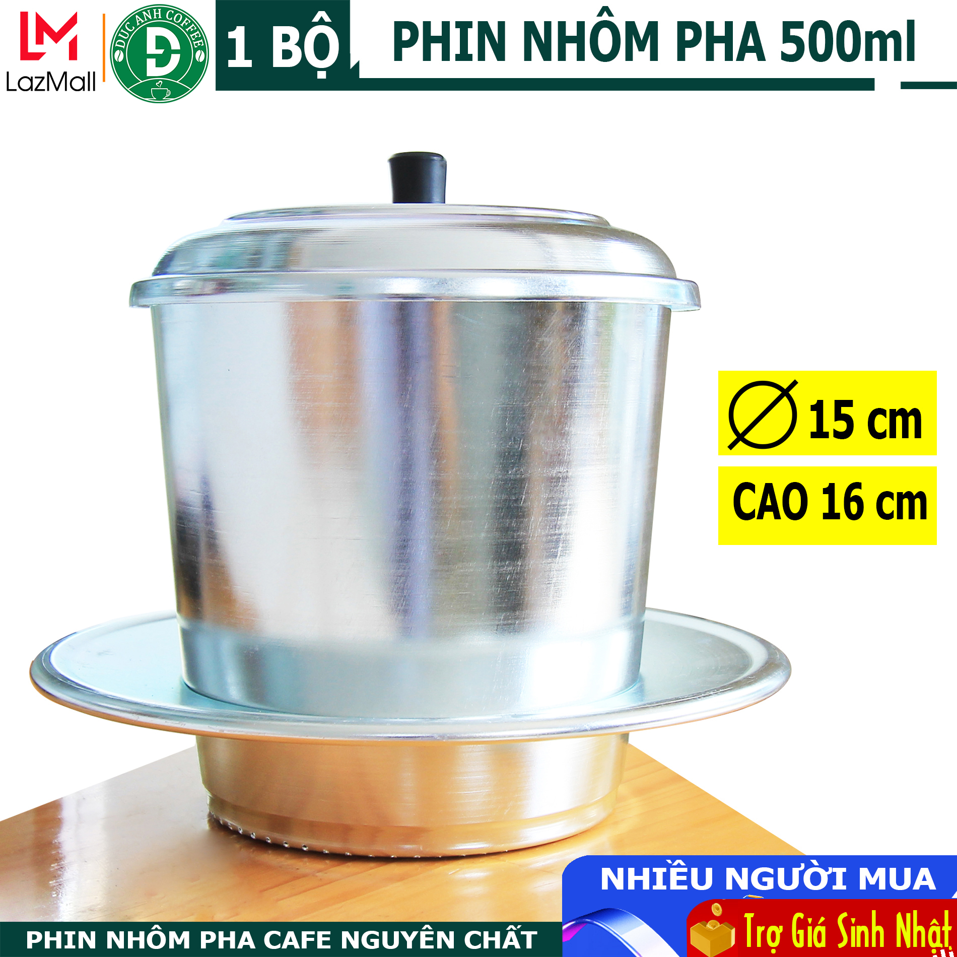 Phin nhôm khổng lồ dành cho quán pha cafe nguyên chất 500ml pha 12-15 ly - DUC ANH COFFEE - phin cafe