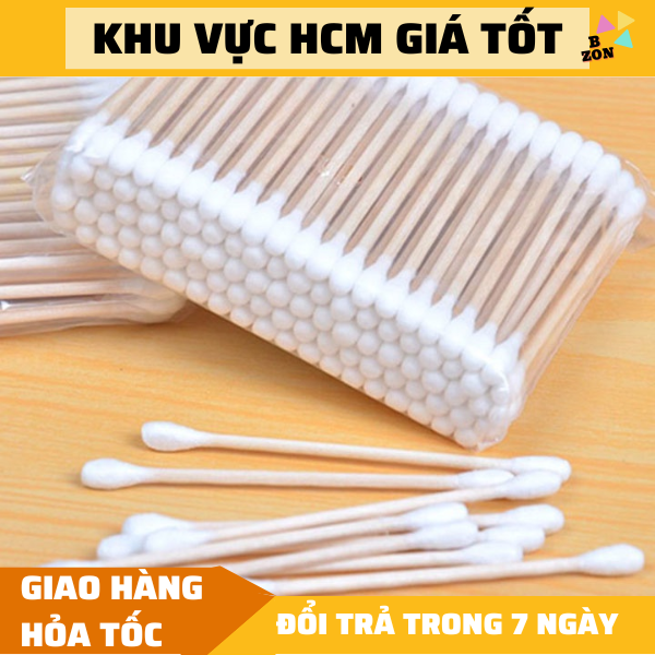 Tăm bông 100 que thân gỗ cho người lớn và trẻ em  E243