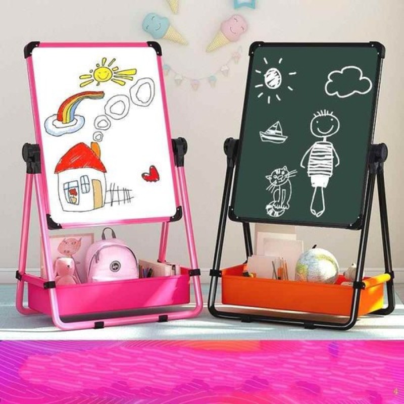 Bảng học viết vẽ 2 mặt xoay 360 -bảng edu -bảng di động 2 mặt có giá vẽ cho bé yêu siêu xinh