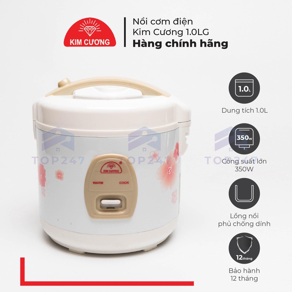 Nồi cơm điện kim cương - nắp gài 1.0 lít