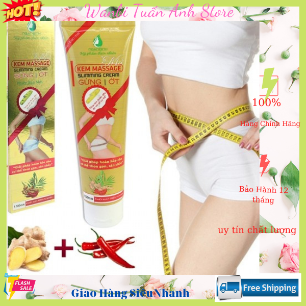 Kem Tan Mỡ Ngân Bình Chính Hãng+Tặng Thước Dây,Kem  Gừng Ớt làm tan mỡ nhanh chóng trở nên săn trắc và nhanh gọn.tay,chân.bụng vad đùi 150g Chính Hãng