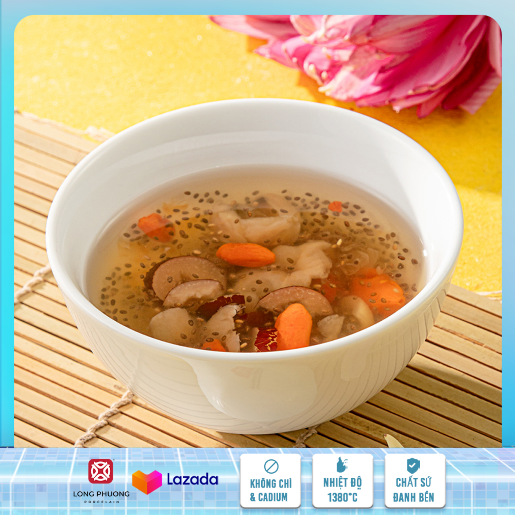 Bát chè - Bát sứ, chén sứ, tô sứ đựng chè, gia vị hoặc súp sứ trắng Long Phương