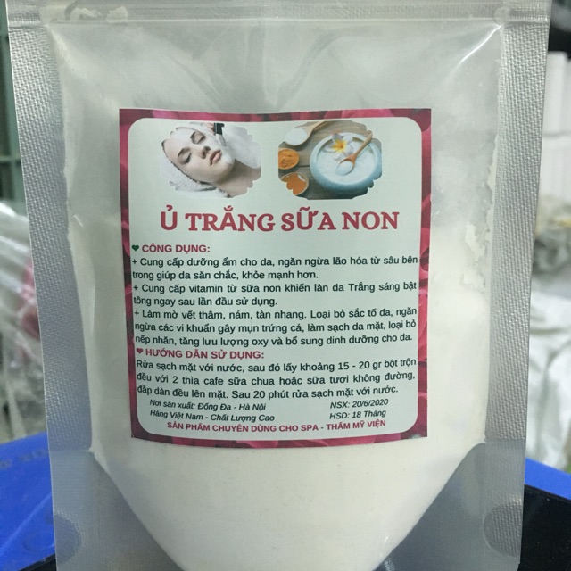 1kg ủ trắng sữa non dạng bột kích trắng thơm mịn handmade