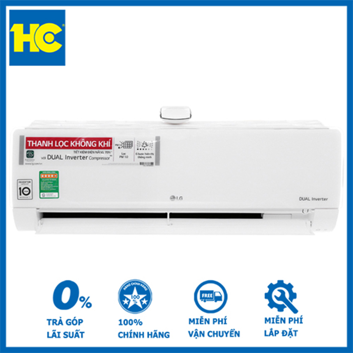 Điều hòa lg 1 chiều 9200 btu inverter v10apf - miễn phí vận chuyển & lắp đặt - bảo hành chính hãng