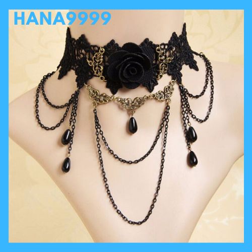 [HCM]Vòng cổ nữ choker hoa hồng đen mang phong cách cá tính kèm video