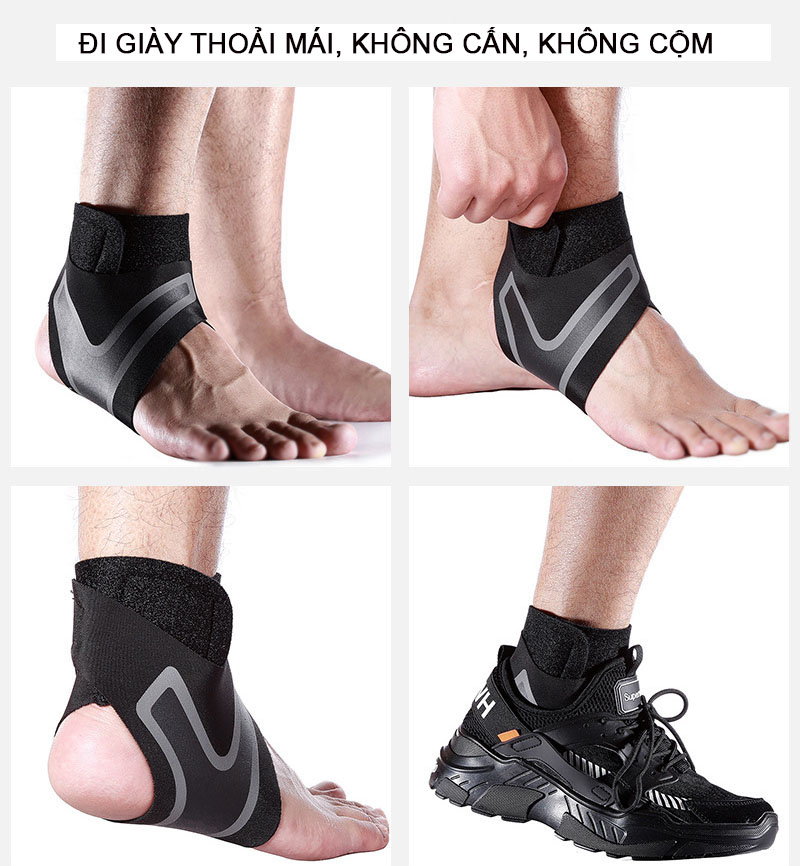 Bó chống lật cổ chân, sơ mi cho Nam và Nữ - Phục hồi sau chấn thương Đá Bóng, Cầu Lông, chạy bộ - LuânSport