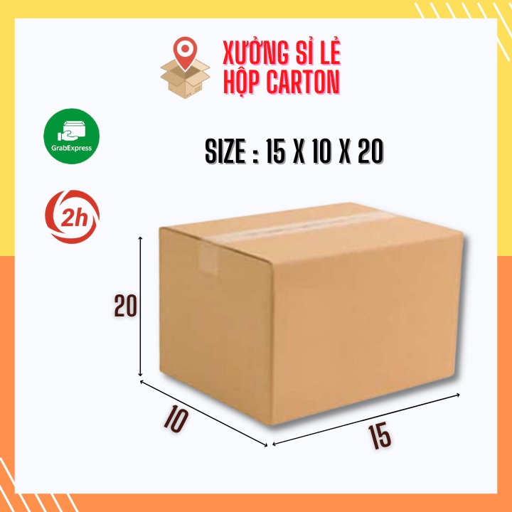 10 hộp carton đóng hàng 15x10x20 silecarton thùng giấy gói hàng tiện lợi