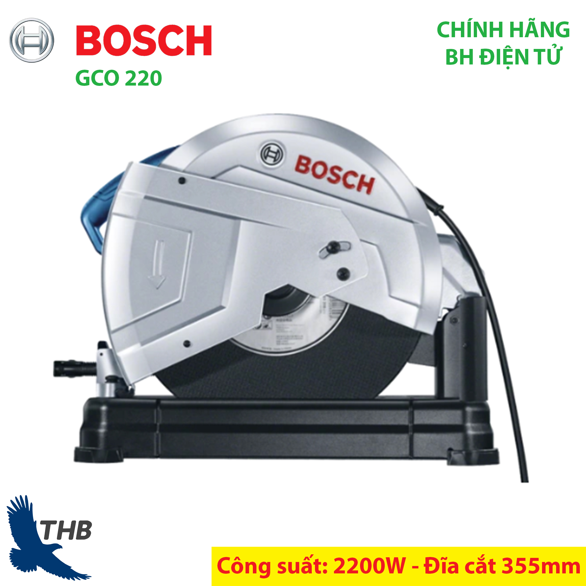 Máy cắt sắt bosch chính hãng gco 220 công suất 2200w bảo hành 1 năm