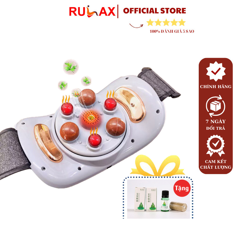 Máy Massage Bụng Đa Năng RULAX Massage Giảm Mỡ Bụng Massage Hồng Ngoại Kết Hợp Bi Đá Đánh Tan Mỡ Bụng Giảm Mở Hiệu Quả -Máy Massage Bụng Rung Nóng Thông Minh Đa Chế Độ Hàng Chính Hãng Bảo Hành 12 Tháng
