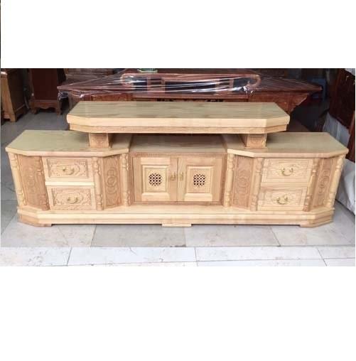 Kệ tivi gỗ sồi nga kiểu Tân cổ