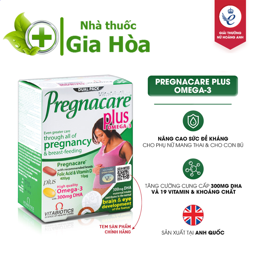 Pregnacare Plus Omega 3 - Viên uống bổ sung vitamin, khoáng chất, dinh dưỡng ở phụ nữ mang thai, cho con bú [CHÍNH HÃNG]