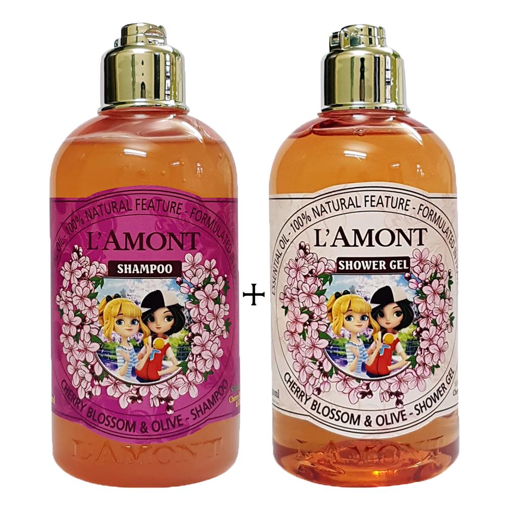Sữa tắm và Dầu gội LAmont En Provence hương Hoa Anh Đào cho bé - 250ml/chai