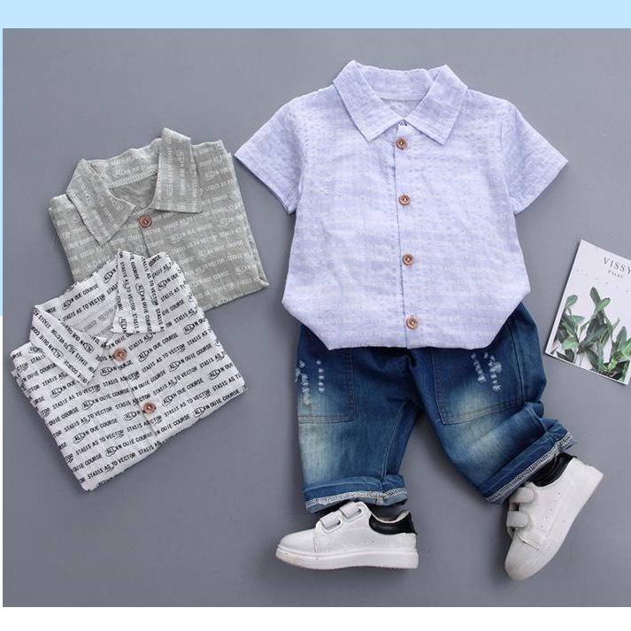 [HCM]Quần áo sơ mi bé trai Vải đẹp chất đẹp thoáng mát cho bé từ 5-15kg B2