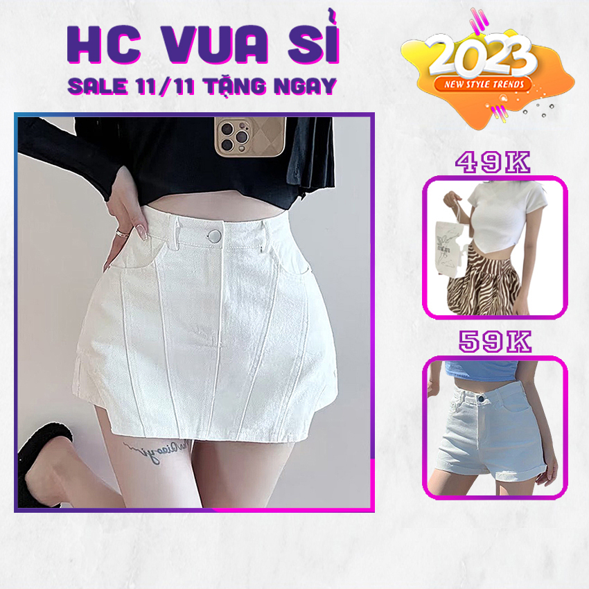 Quần giả váy kaki lưng cao hc vuasi, quần váy nữ đẹp, dáng xòe - quần đùi giả váy nữ hàn quốc - hc78
