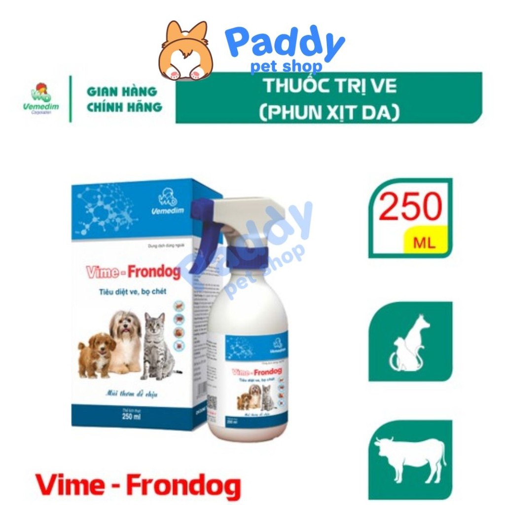 Vime frondog xịt ve rận bọ chét cho chó mèo