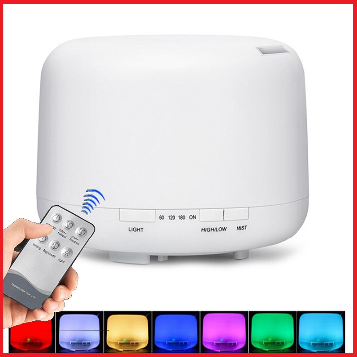Máy phun sương tạo ẩm, đèn ngủ xd-3 led 7 màu ,500ml, có khiển