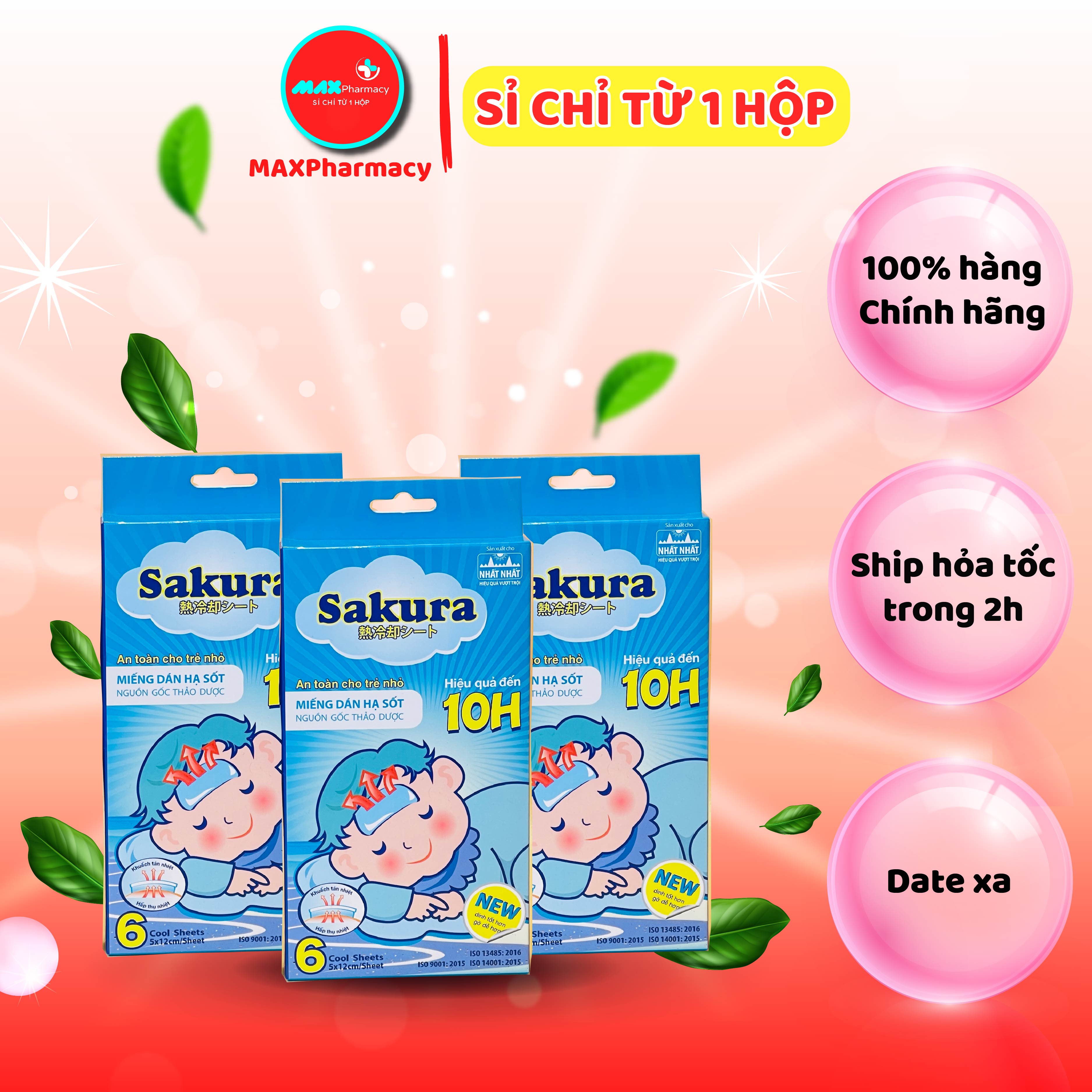 Miếng dán hạ sốt sakura cho bé nguồn gốc thảo dược - maxpharmacy