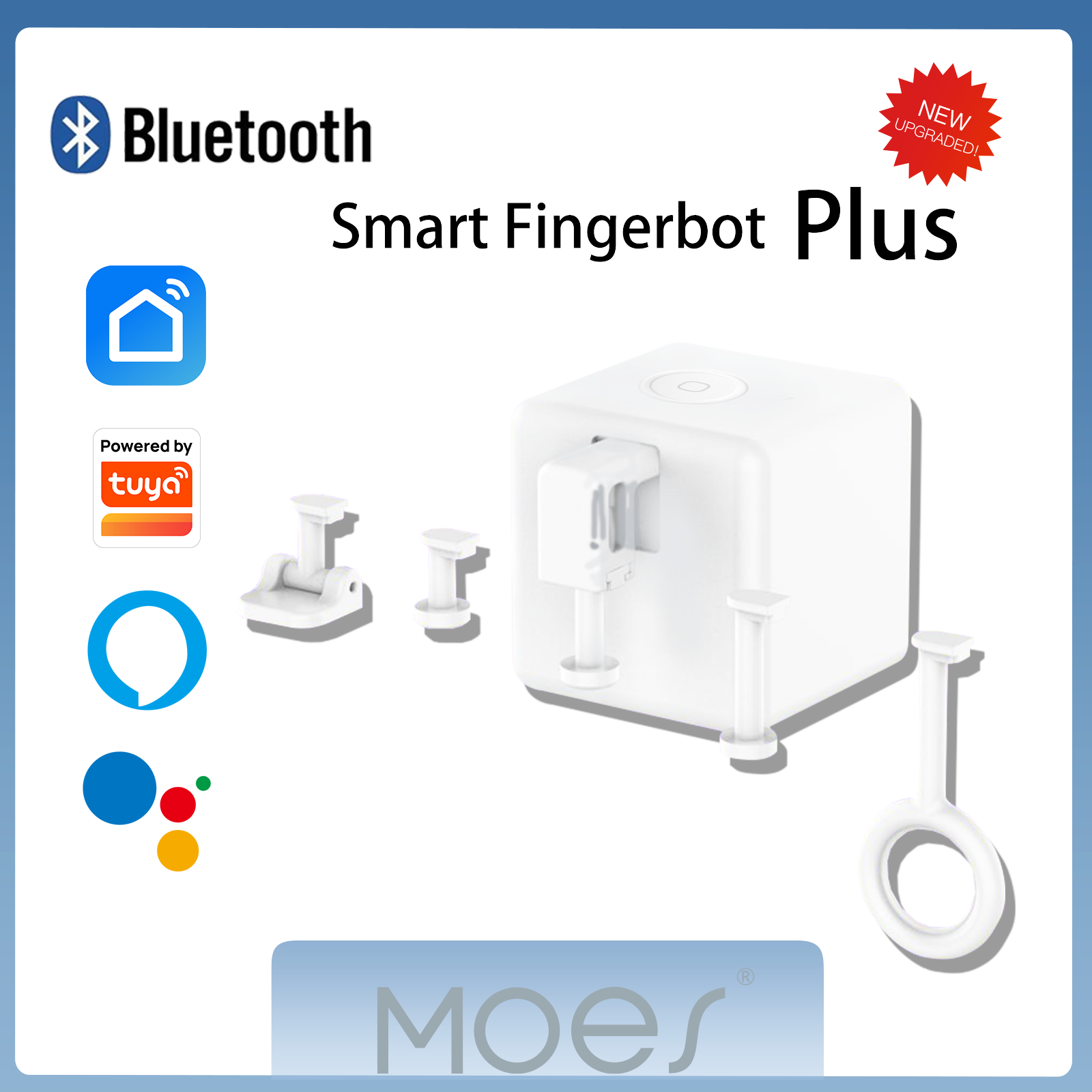 【COD】Moes Tuya Smart Bluetooth Fingerbot Switch Button Pusher Smart Life App Voice Control via Alexa Assistant