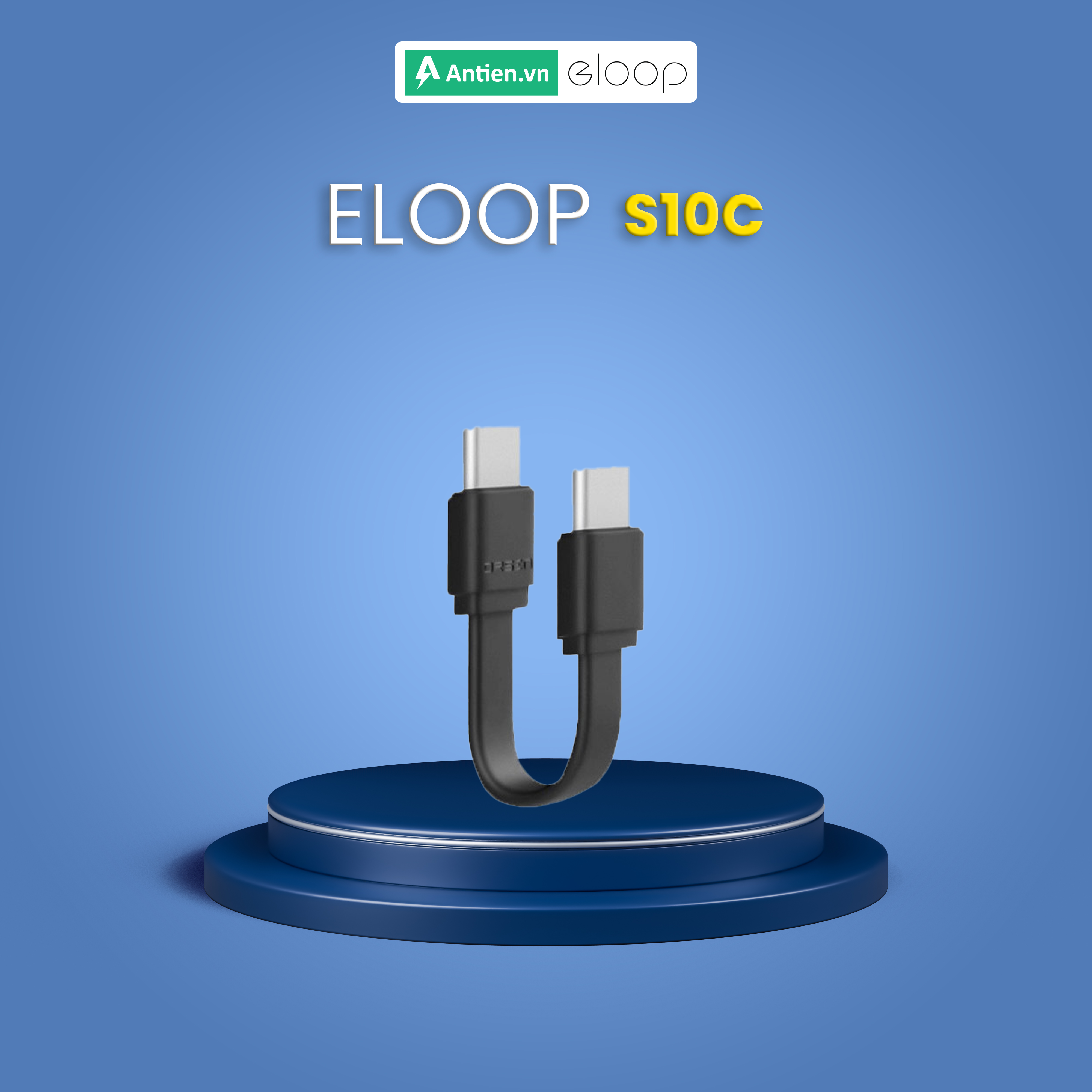 Dây sạc ngắn eloop s10c type-c to type-c 8,5cm hàng chính hãng bh 12 tháng