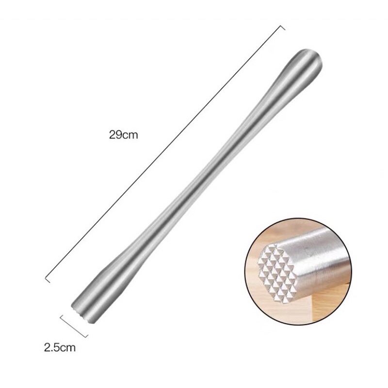 Dằm trái cây pha chế inox 304, kích thước 20.5 và 29cm
