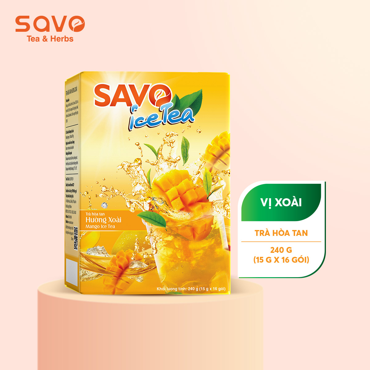 [HCM]TRÀ SAVO ICE XOÀI ( MANGO ICE TEA ) - Hộp 16 gói x 15gr