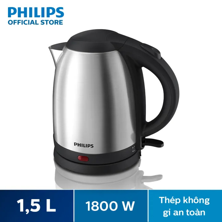 Bình Siêu Tốc Philips 1.5 Lít HD9306/03 Dung Tích 1.5 Lít Công Suất 1.800W, Đun Sôi Nhanh, Cách Nhiệt-Hàng Phân Phối Chính Hãng
