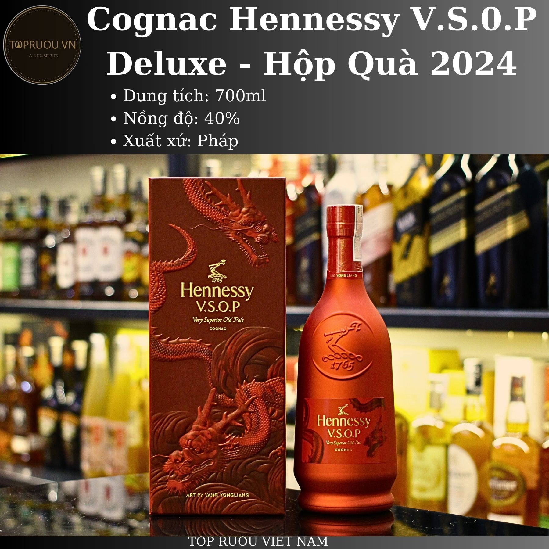 Rượu cognac hennessy vs - special gold - vsop deluxe hộp quà 2024 700ml