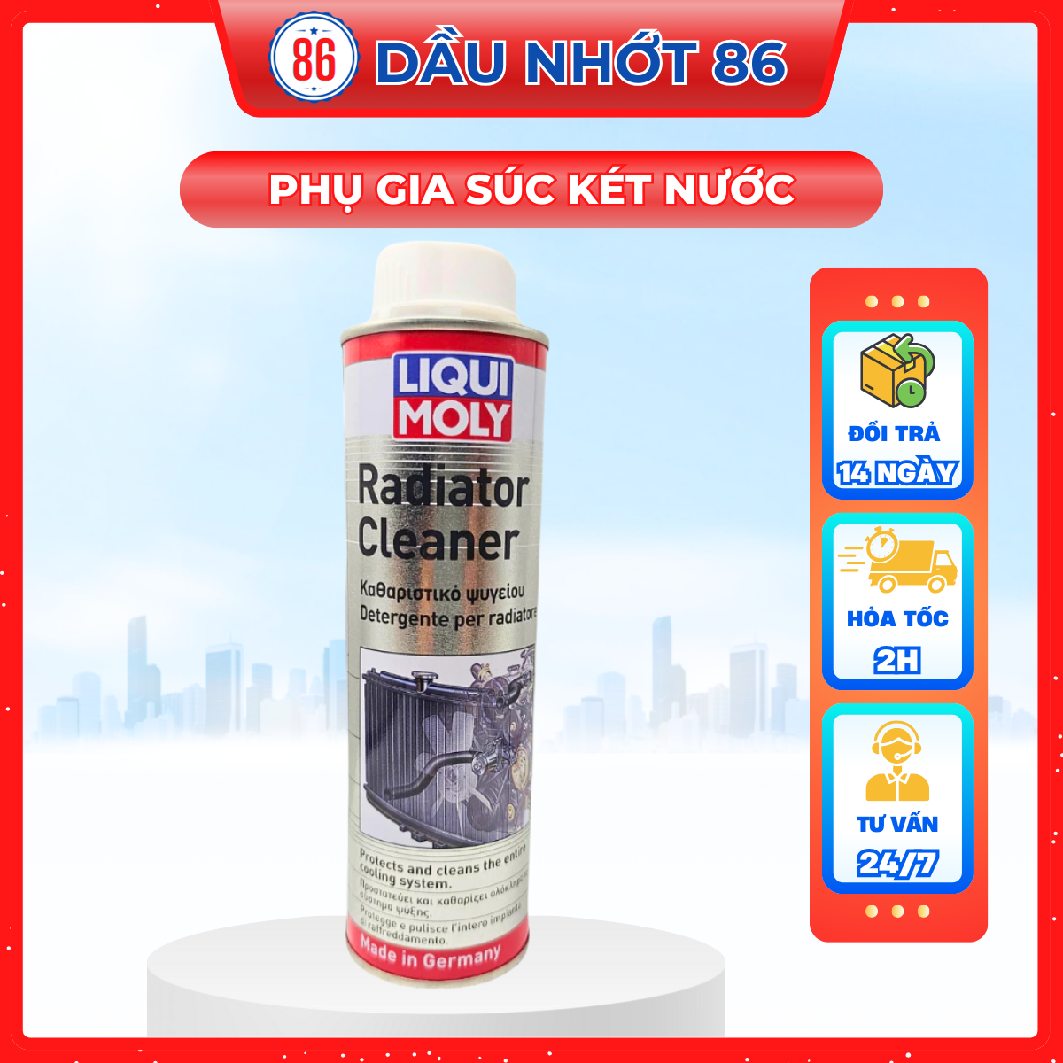 Phụ Gia Súc Két Nước Liqui Moly Radiator Cleaner 300ML-Sản xuất tại Đức.