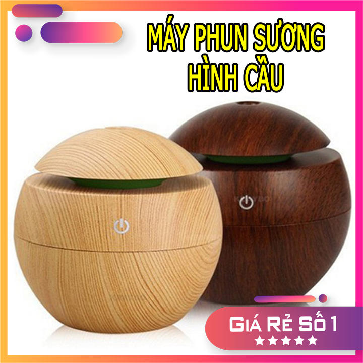 [Bán Lỗ Xin Sao] MÁY PHUN SƯƠNG TẠO ẨM VÂN GỖ Hình Cầu - KHUẾCH TÁN TINH DẦU | SKYTHUONGMAI | 20002