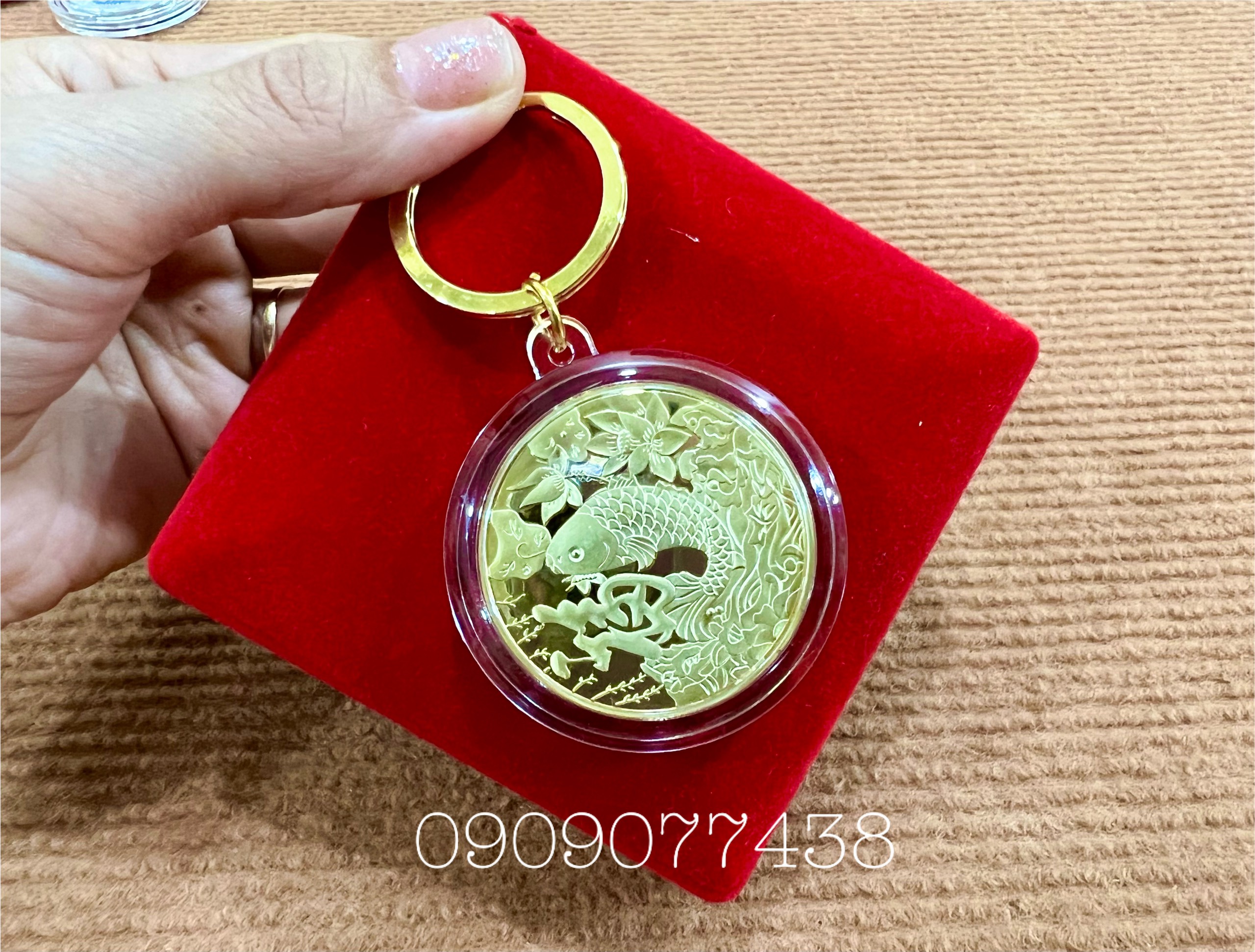 Móc khóa Đồng xu Cá Chép phong thủy may mắn