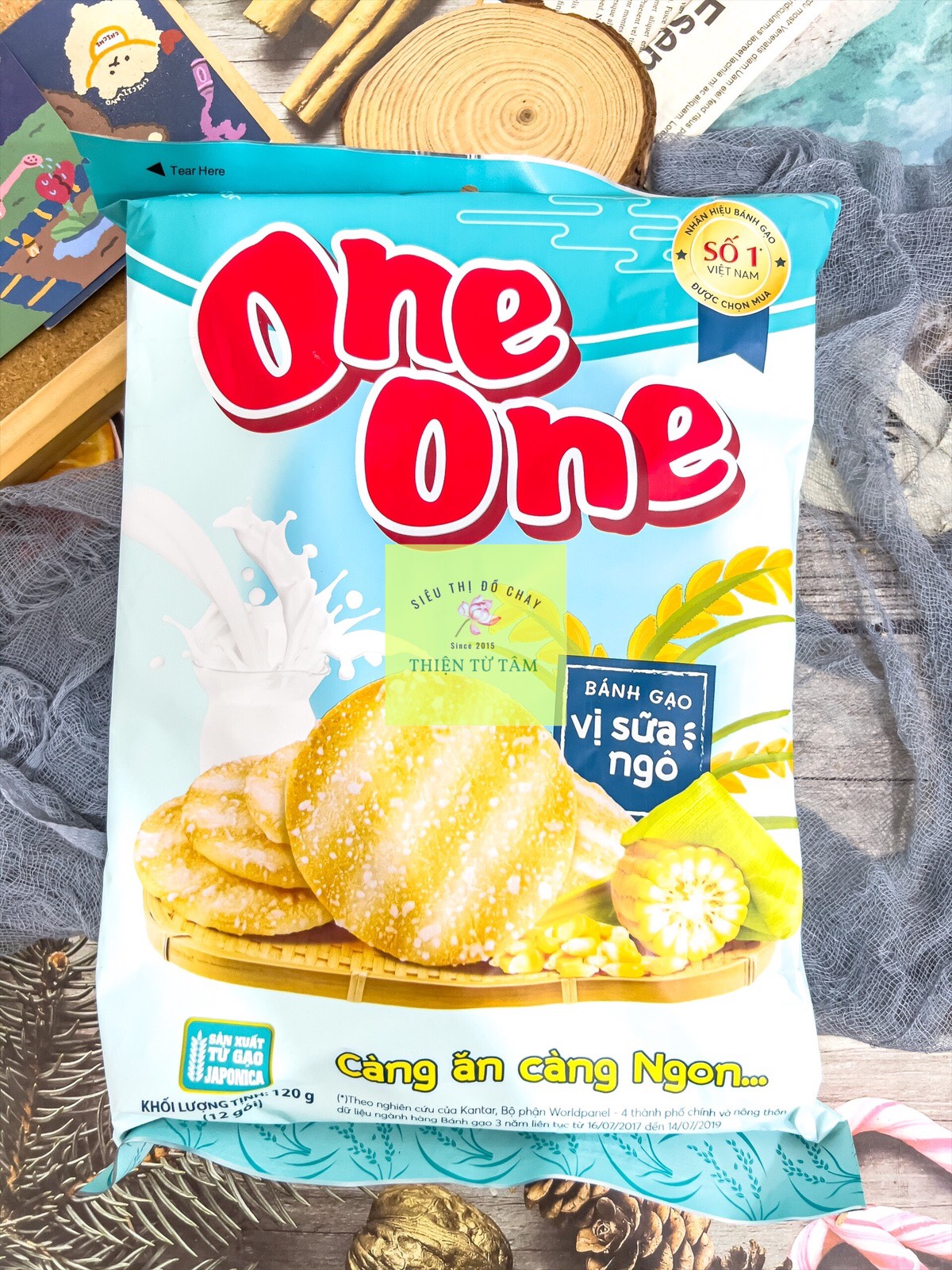 Bánh Gạo One One Miếng Dài Giòn Tan Gói 120g Tiện Lợi
