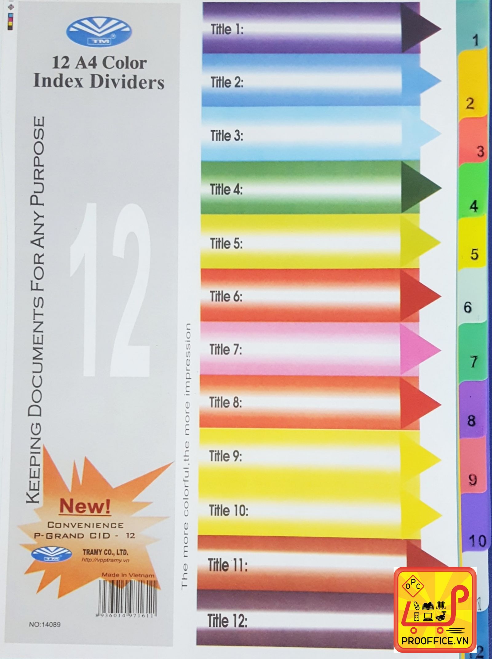 Chia File nhựa đánh số 1 - 12