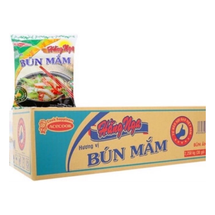 Bún Hằng Nga hương vị bún mắm thùng 30 gói x 73g thơm ngon