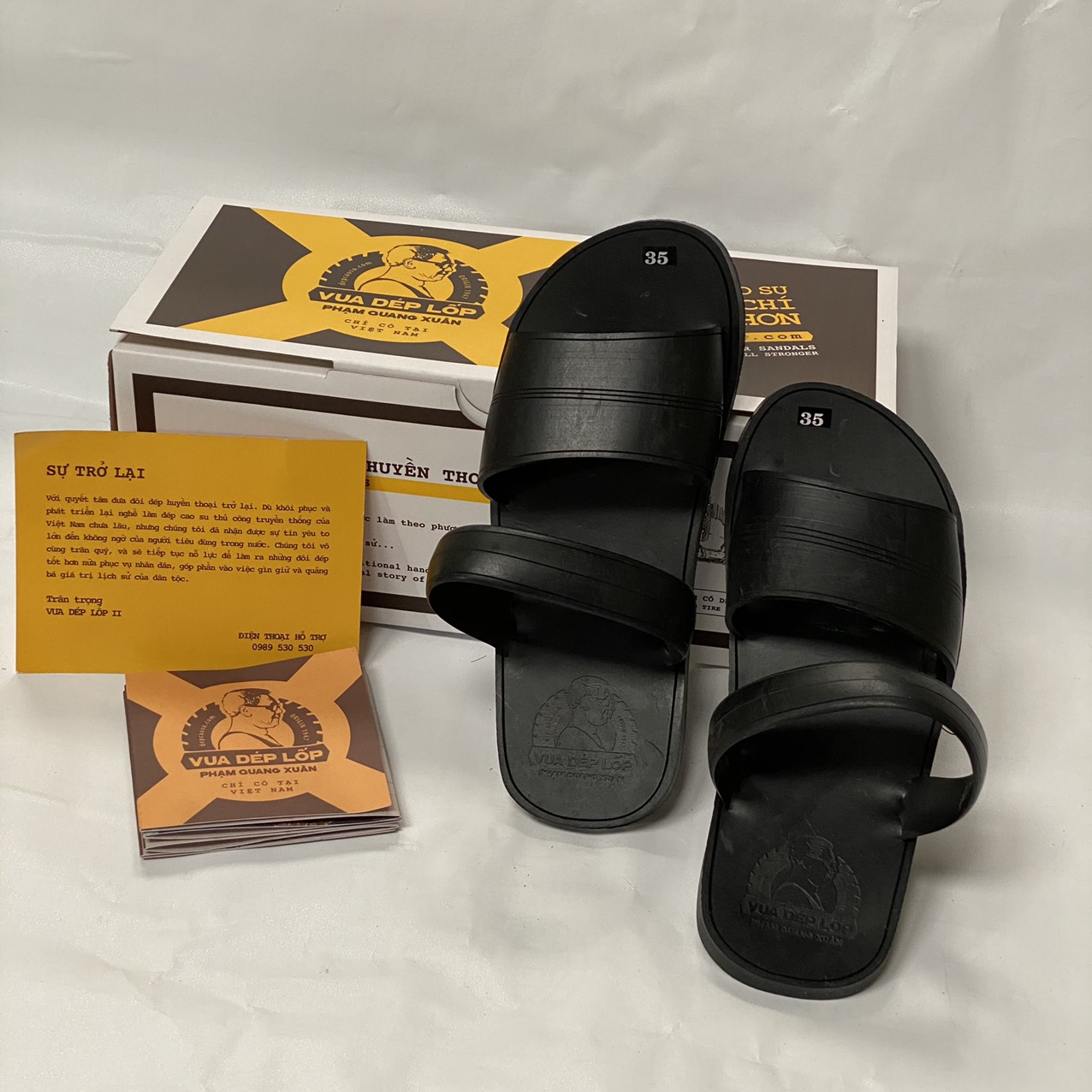 DÉP CAO SU SIÊU BỀN - Dép cao su 2 quai ngang làm thủ công từ lốp oto của Nghệ nhân Vua Dép Lốp Phạm Quang Xuân