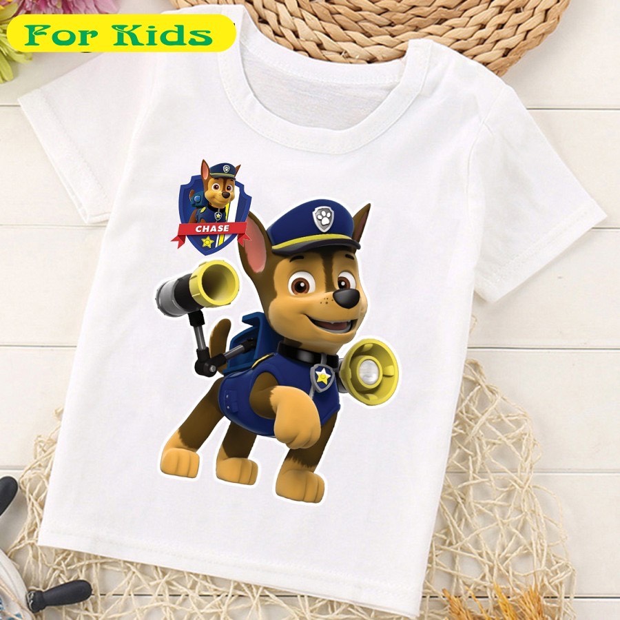 [HCM]Áo thun đội chó cứu hộ Chase trẻ em | Áo Paw Patrol Chase tay ngắn cho bé trai| bé gái đẹp PA07 | Áo Chất Store