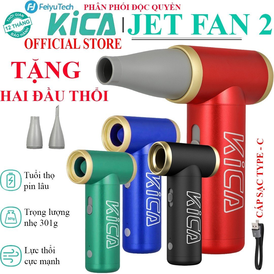 Máy Thổi Khí Nén Mini Cầm Tay KICA JET FAN 2 Máy Hút Thổi Bụi Điện Không Dây Quạt Turbo Để Làm Sạch Bàn Phím/Ghế ô tô/Máy Tính/BBQ..v.v bảo hành 12 tháng