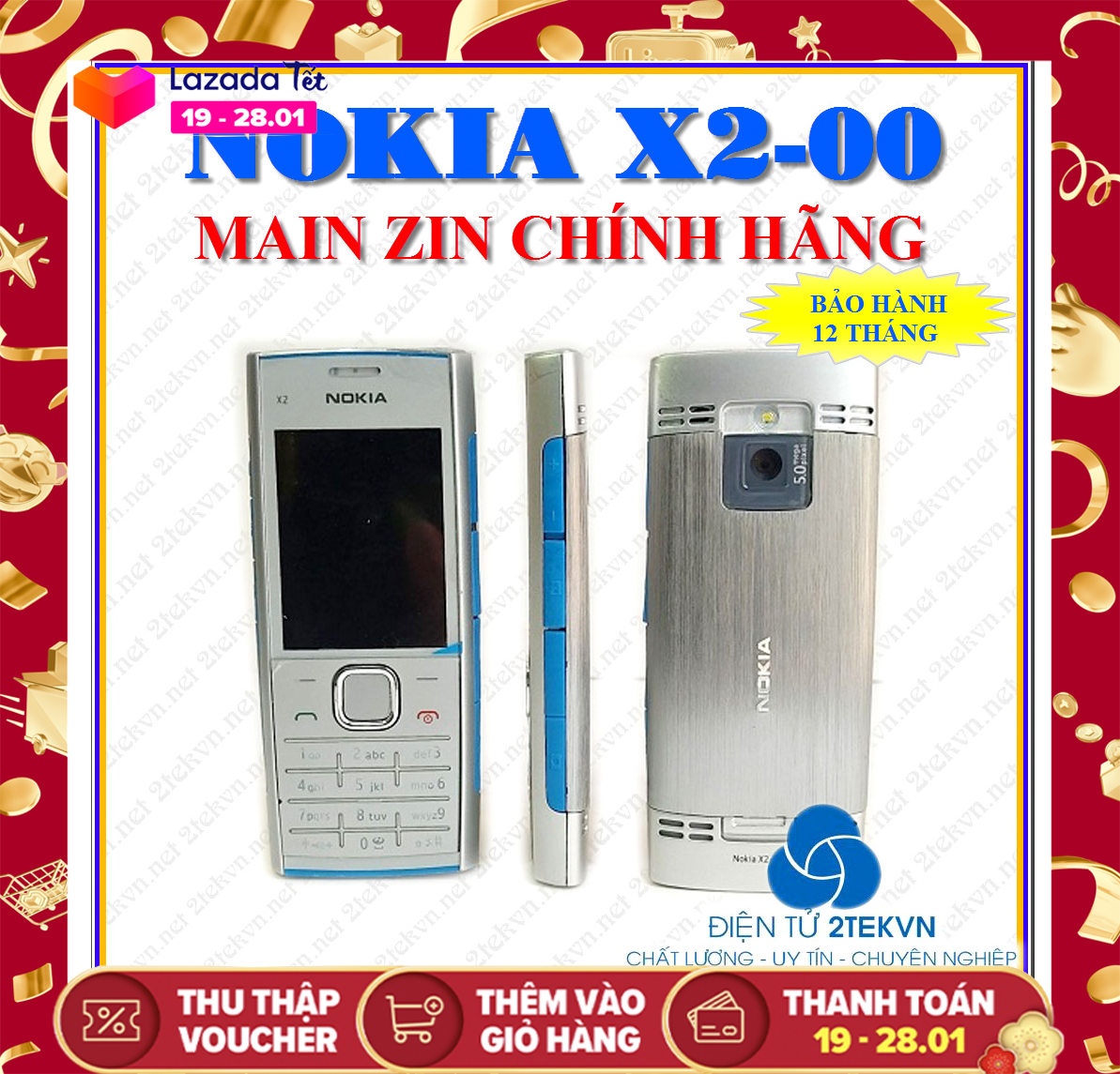 Điện thoại Nokia cổ giá rẻ Nokia X2-00 - Bảo hành 12 tháng