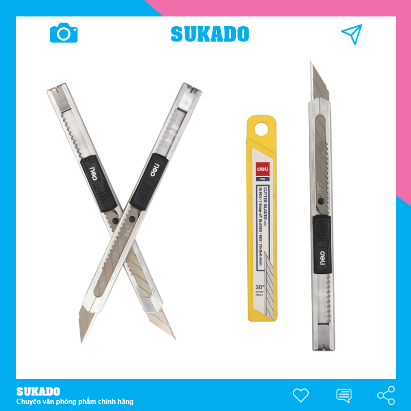 Dao dọc giấy inox 2034 deli nhọn 30 độ cắt dọc các loại giấy sukado