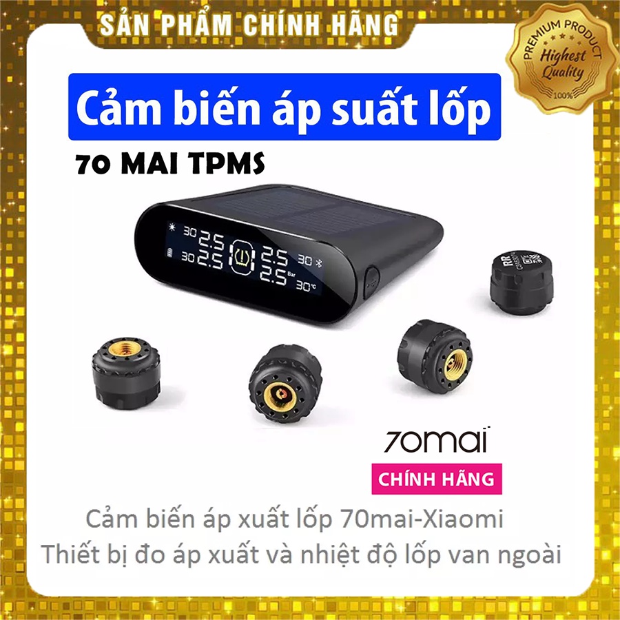 Tpms cảm biến áp suất lốp ô tô xiaomi 70mai van ngoài bản quốc tế xe hơi